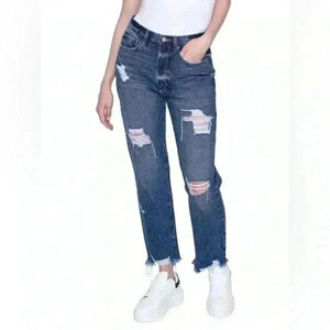 BLUE REVIVAL High Rise Distressed Boyfriend Jeans NWOT Size 28